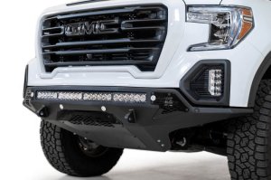 GMC Sierra 1500 Bumper - Front - Addictive Desert Designs - Stealth Fighter - Hammer Black with Satin Black panels - `19-`21